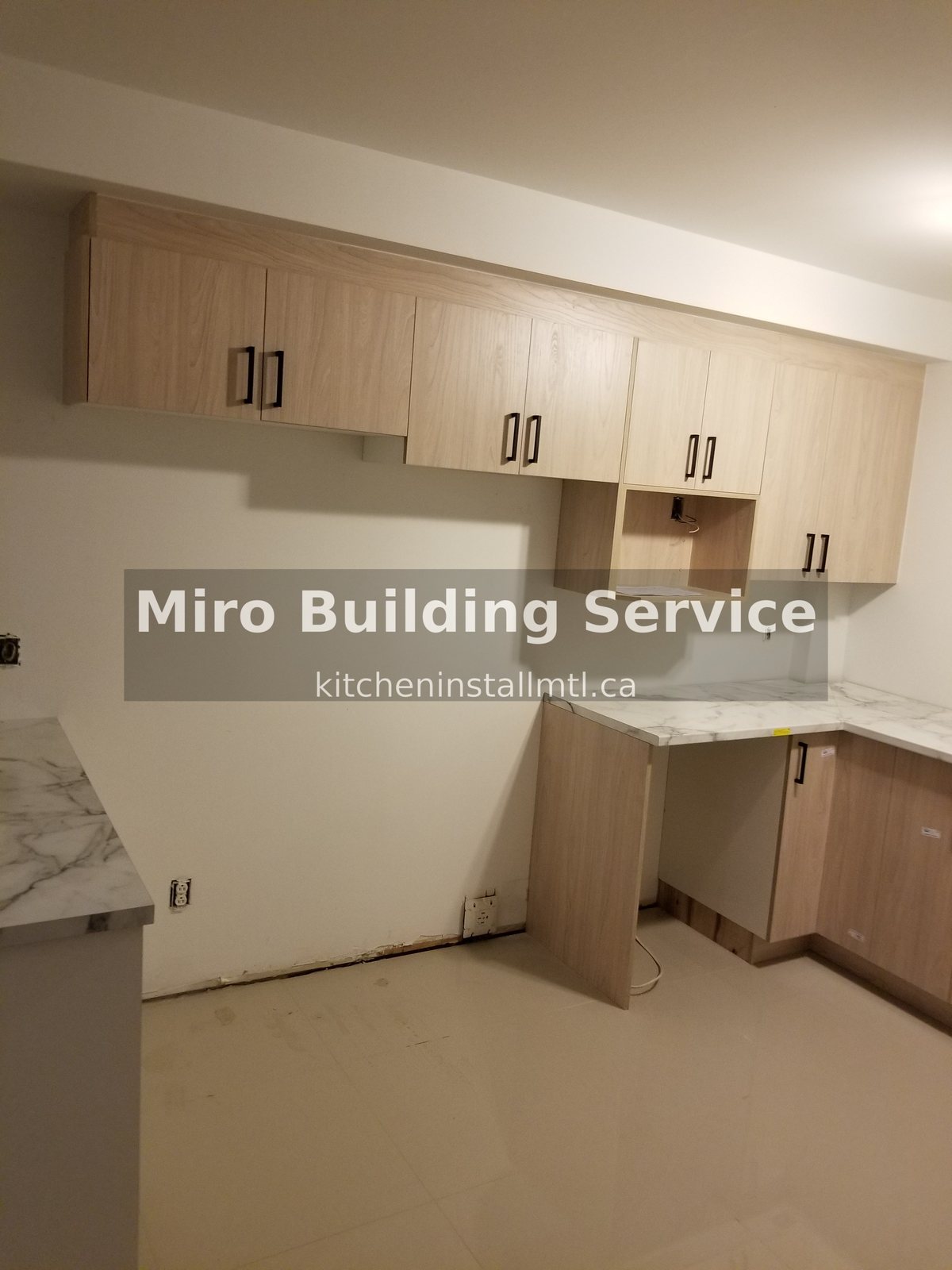 Custom ash upper cabinet wall