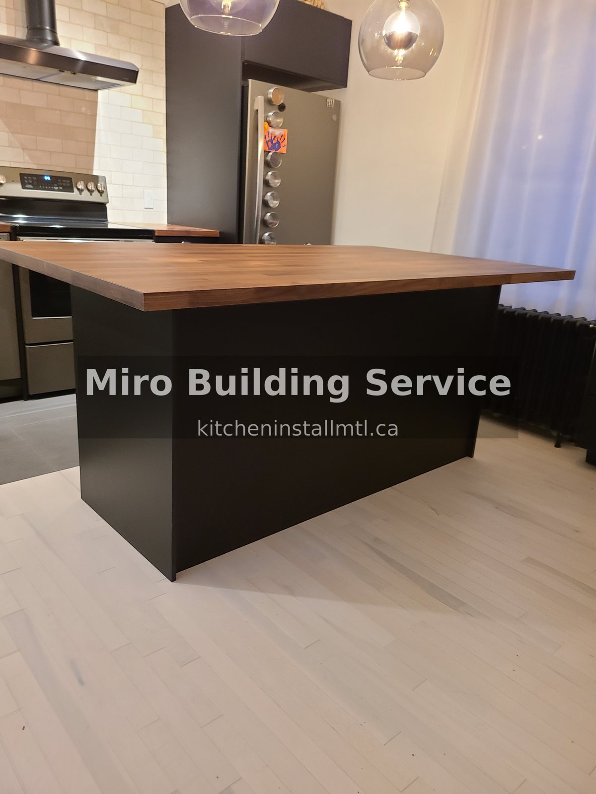 NDG Montreal IKEA KUNGSBACKA matte black kitchen island